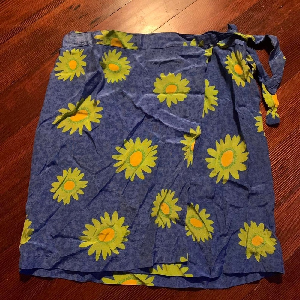 printed vintage wrap skirt